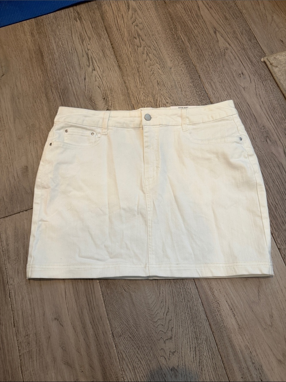 Charter Club White Denim Mini Skirt